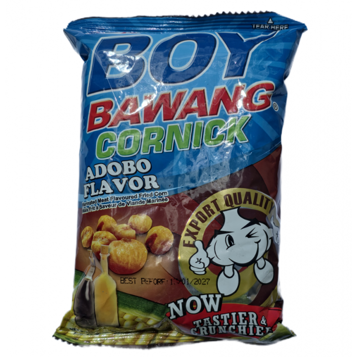 Boy Bawang Cornick Hot Garlic Flavor 90g Frittierter Mais mit Adobogeschmack