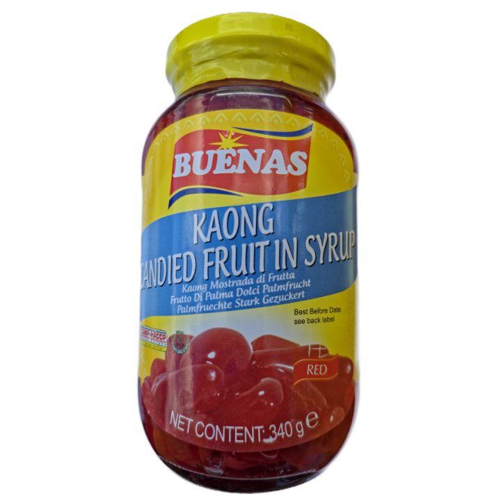 Buenas Kaong Candied Fruit in Syrup (Red)340g, in Sirup eingelegte, gezuckerte Palmfrucht