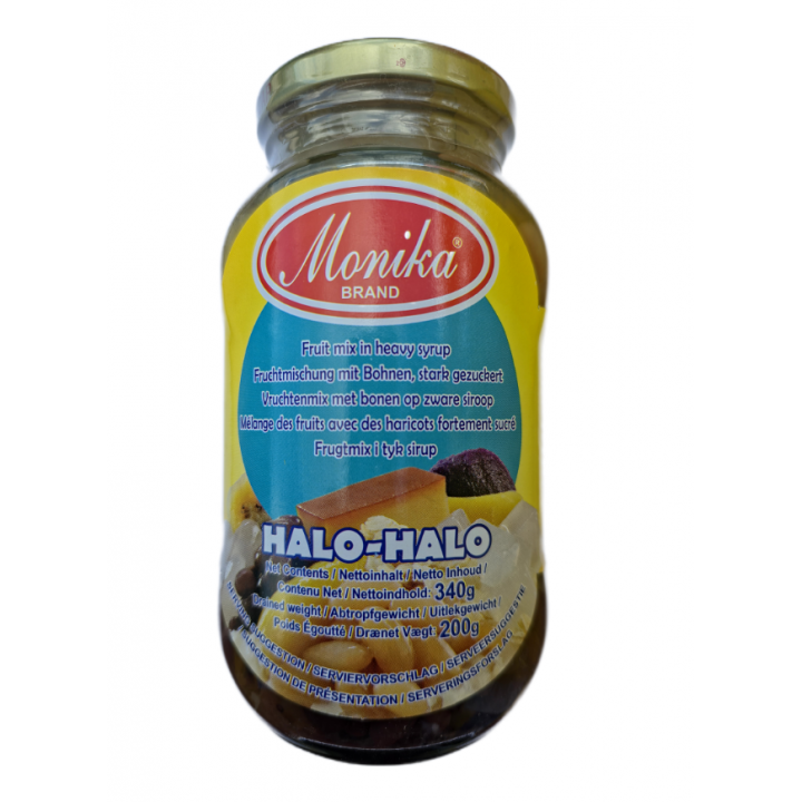 Monika Halo-Halo  Fruit-Mix in Syrup 340g, in Sirup eingelegte, gezuckerte Früchte&Bohnen