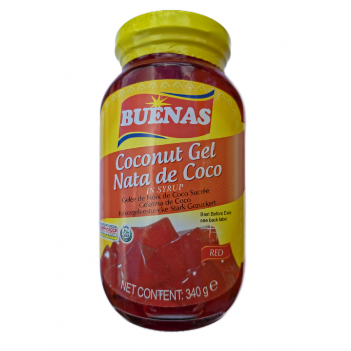 Nata de Coco RED Kokosgelee in Sirup 340g Buenas