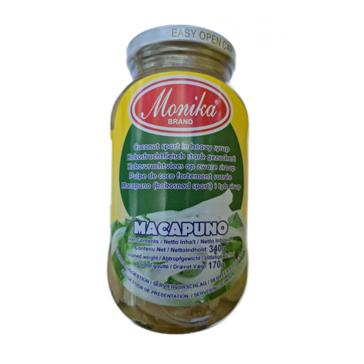 Monika Macapuno kandiertes Kokosfruchtfleisch in Sirup 340g