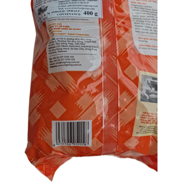 Sa Giang 400g Hủ Tiếu Sa Đéc vietnamesische Tapioka-Reisnudeln