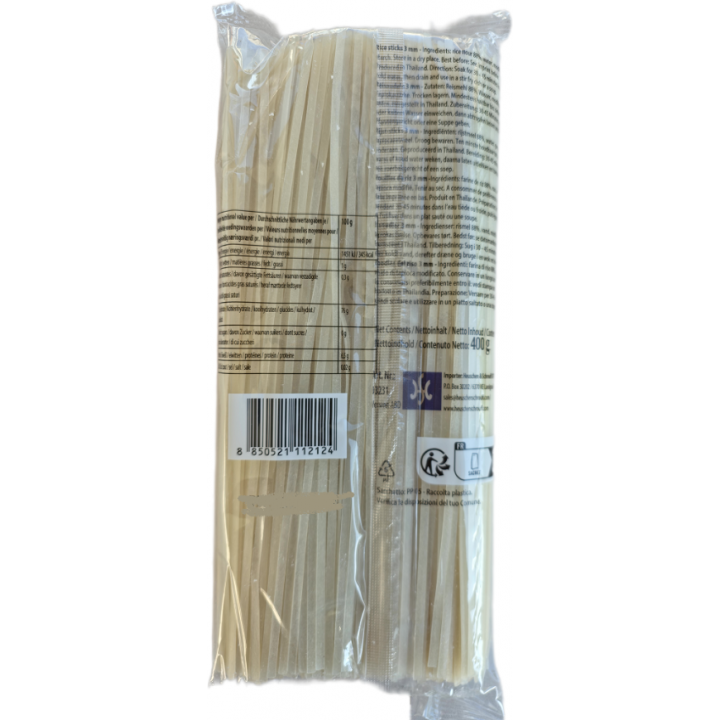 Chantaboon-Reisnudeln (3 mm) 400g Oriental Food Thailändische Reis-Bandnudeln