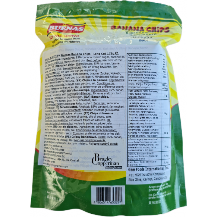 Bananachips long cut 175g Buenas Bananenchips