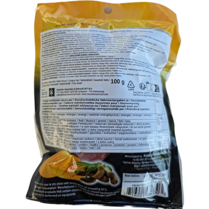 Dried Mango Tamarind Balls 100g Philippine Brand, getrocknete Mango-Tamarinden-Bällchen.