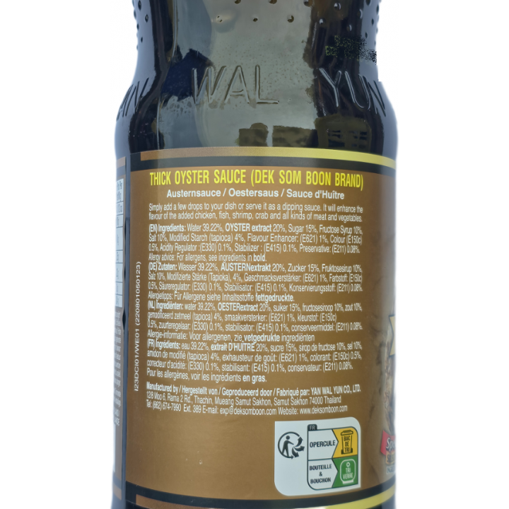 Thick Oyster Sauce 815g Dek Som Boon  dickflüssige Austernsauce Thailand Würzsauce Woksauce Marinade