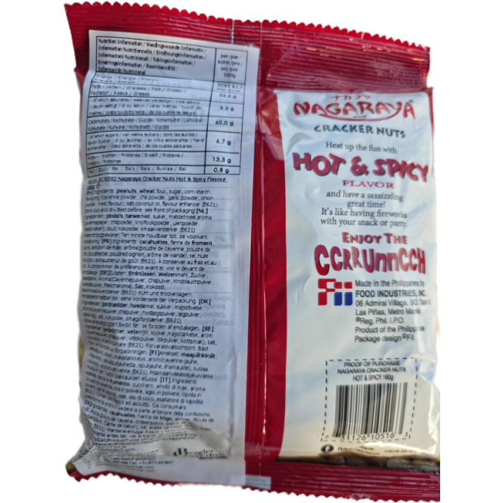 Nagaraya Cracker Nuts Hot & Spicy 160g Phillipinische, würzig/scharf ummantelte Ednüsse