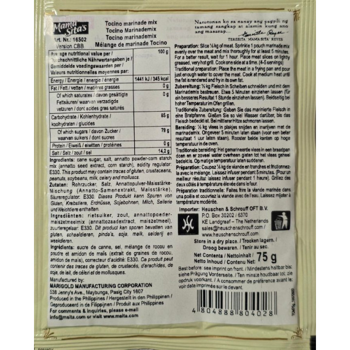 Tocino Marinade Mix 75g Mama Sita's Würzmischung für Tocino-Marinade