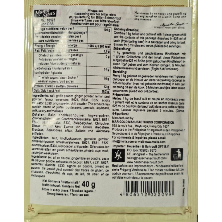 Ilocano Pinapaitan Mix 40g Mama Sita's Würzmix für Bitter-Schmortopf