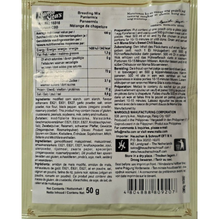 Breading Mix 50g Mama Sita's Mischung für phillipinische Panade