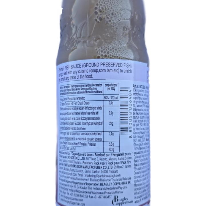 Fermented Fish Sauce Pantai 375g Fermentierte Fischsauce aus Thailand Umami Pla Ra
