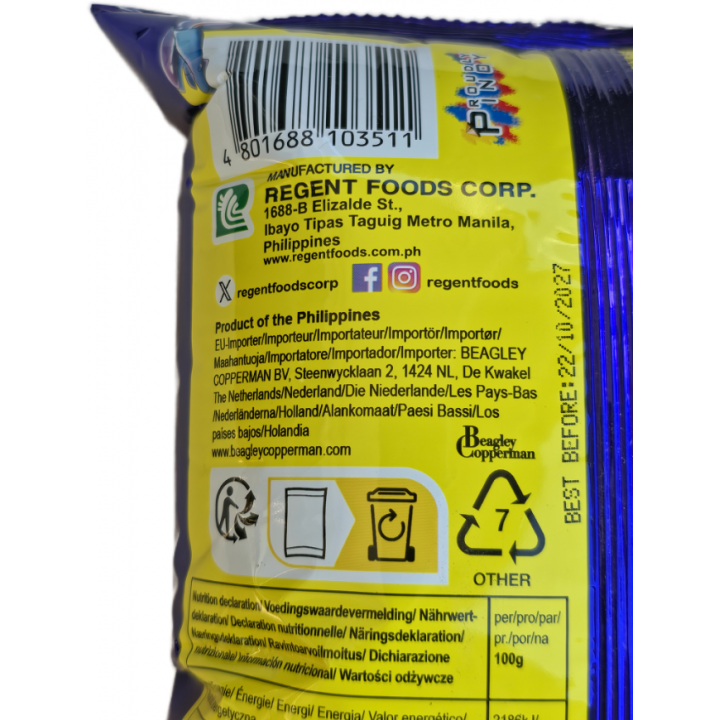 Cheese Rings 60g Regent phillipinischer Mais-Snack mit Käsegeschmack