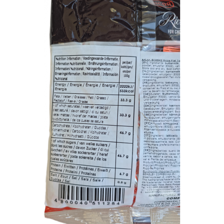 Flat Tops Chocolate 150g Ricoa Milchschokoladenstücke, philipinische Pralinen