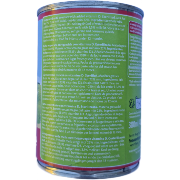 Bonnet Rouge Evaporated Milk 410g cremige Kondensmilch mit Vitamin D