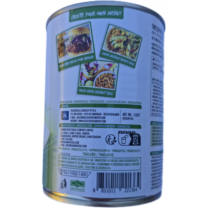 Green Jackfruit pulled 540g Twin Elephants grüne gezupfte Jackfrucht in Lake Fleischalternative