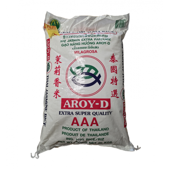 Thai Jasmin Rice Milagrosa 20kg Thailand, Aroy-D, 100% Duftreis Extra Super Quality AAA