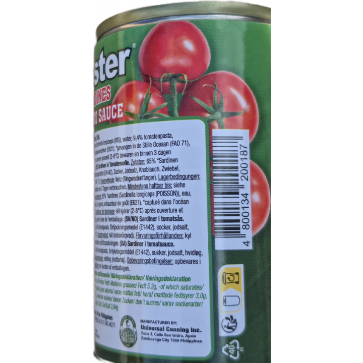 Sardines Tomato Sauce 155g Master Sardinen in Tomatensauce