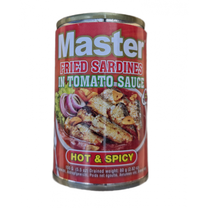 Fried Sardines Tomato Sauce Hot&Spicy 155g Master frittierte Sardinen in scharf-würziger Tomatensauce