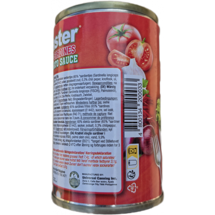 Fried Sardines Tomato Sauce Hot&Spicy 155g Master frittierte Sardinen in scharf-würziger Tomatensauce