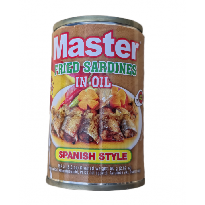 Fried Sardines in Oil Spanish Style 155g Master gebratene Sardinen spanischer Art in Öl