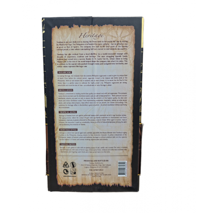 Tanduay Heritage Philippine Dark Rum 700ml 40%Vol