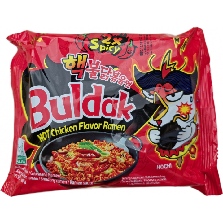 Buldak 2xSpicy Hot Chicken Ramen 5x140g  Samyang Extrem scharfe Korea Instant Nudeln