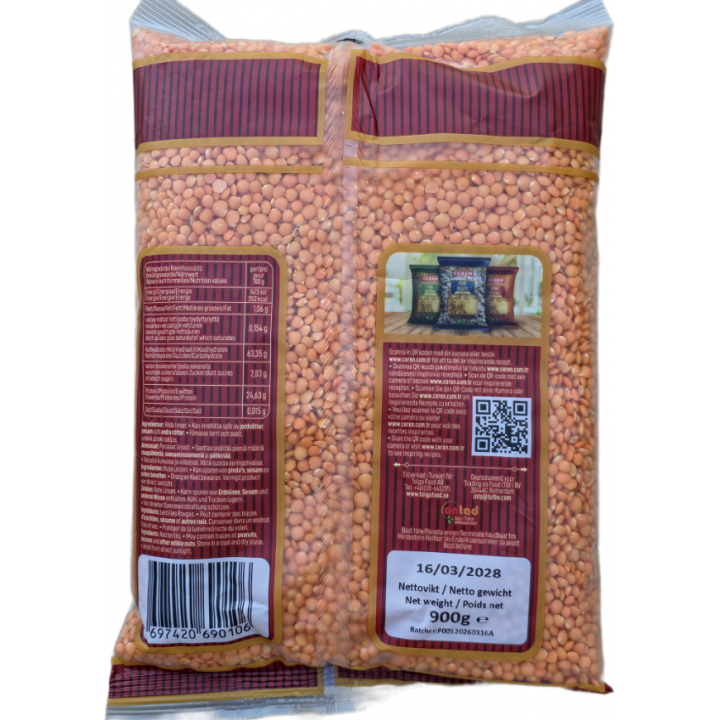 Rote Linsen 900g Ceren Kirmizi Mercimek Rotes Masoor Dal Bakliyat
