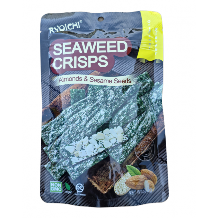 Seaweed Crisps 35g Ryoichi Knuspriger Nori- Algensnack mit Mandeln und Sesam