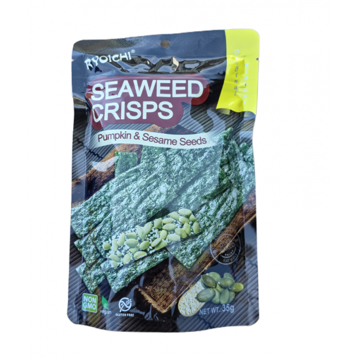 Seaweed Crisps 35g Ryoichi Knuspriger Nori- Algensnack mit Kürbiskernen und Sesam