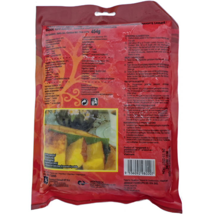 Geriebene Kassava 454g TIEFKÜHL Tapioka Maniok Grated Manioc Tapioca Yuca