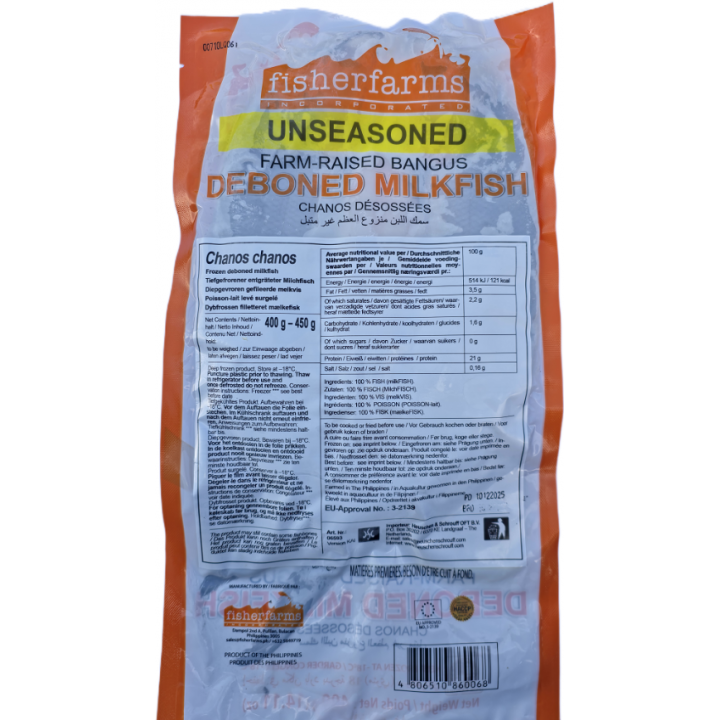 Milchfisch Filet ungewürzt & entgrätet 400g Philippinen Milkfish Large TIEFKÜHL