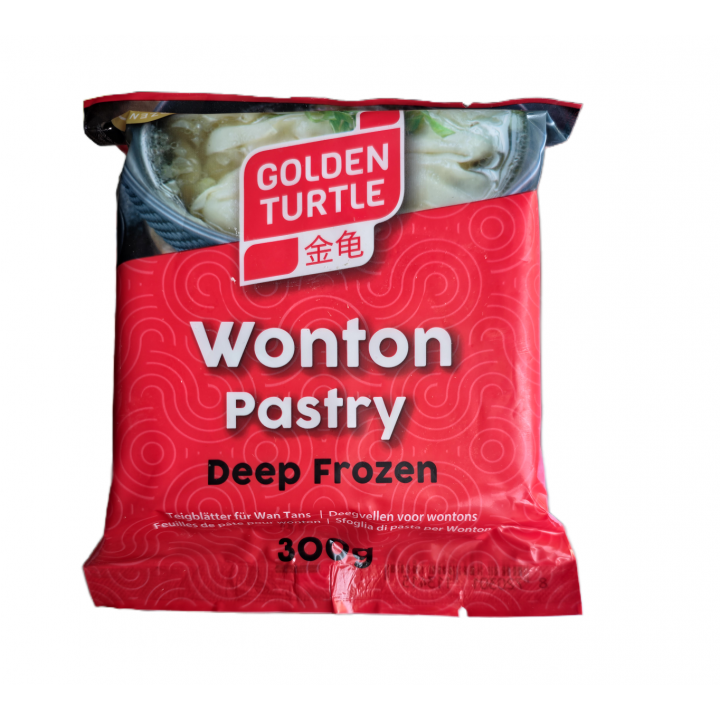 Wonton Pastry 300g TIEFKÜHL Teigblätter für Wan Tans Golden Turtle