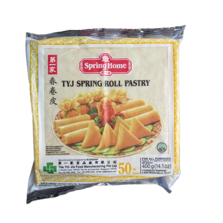 Frühlingsrollenblätter 15cm Quadratisch 400g  50 Blatt TIEFKÜHL Spring Roll Pastry