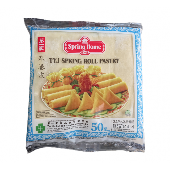 Frühlingsrollenblätter 19cm Quadratisch 550g  50 Blatt TIEFKÜHL Spring Roll Pastry