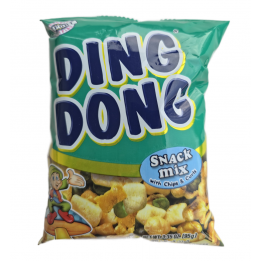 Ding Dong Snack Mix Spicy 95g knuspriger Mix aus Erdüssen-Erbsen-Mais-weizenlocken Chili-Knoblauch-Geschmack