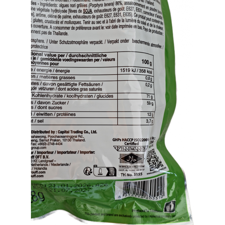 Rolling Bite Seaweed Snack Original 28g Knusprige Nori Algen-Röllchen Umami