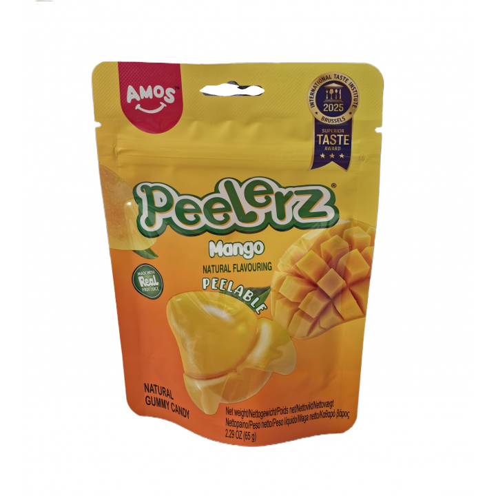 Peelerz Mango Peelable 65g Amos Schälbare,natürliche Fruchtgummis mit Mango