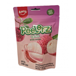 Peelerz Peelable Lychee 65g Amos Schälbare,natürliche Fruchtgummis mit Litschi