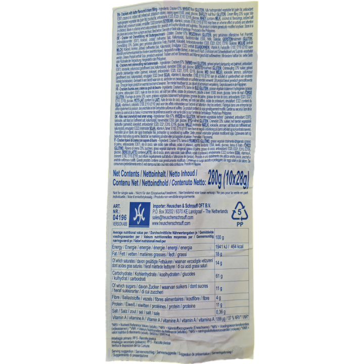 Magic Creams Butter flavoured Cream Cracker Sandwich 280g(10x28g)Kekssandwich mit Cremefüllung mit Buttergeschmack