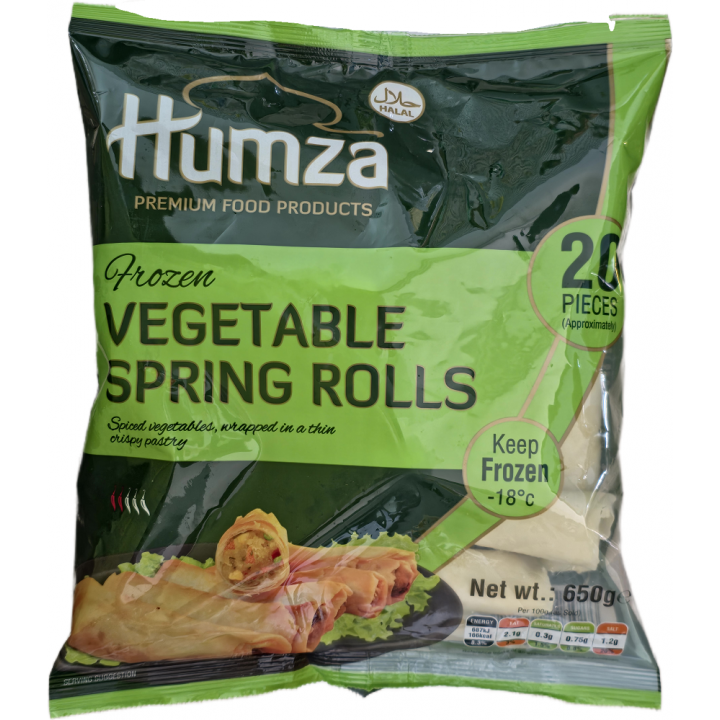 Frühlingsrollen mit Gemüse Hamza 650g TIEFKÜHL Vegetarische Spring Rolls 20Stück