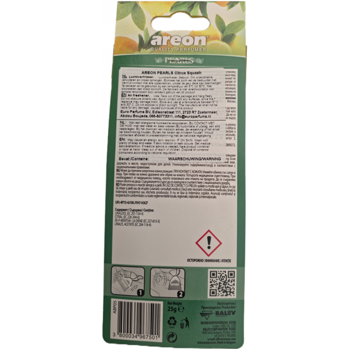 Areon Perfume Pearls Duftperlen im Stoffsäckchen für Auto, Wohnraum, Schränke etc.