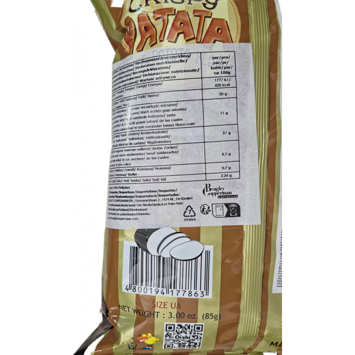 Crispy Patata Baked Potato Flavor 85 g Philippinischer Kartoffelsnack mit Ofenkartoffelgeschmack