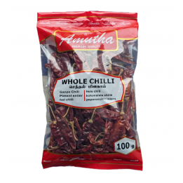 Whole Chilli 100g Amutha ganze, getrocknete rote Chilischoten