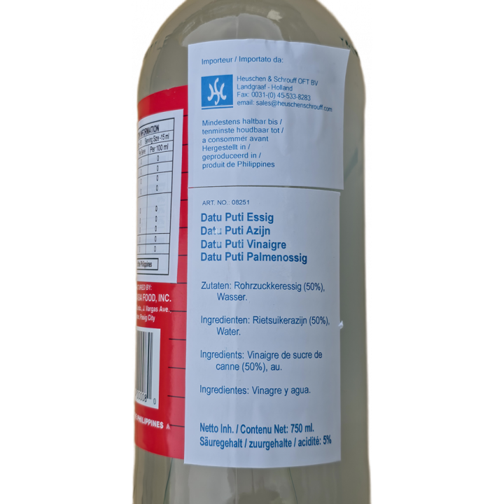 Datu Puti Vinegar 750ml Datu Puti Essig Sukang Maasim Rohrzuckeressig