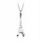 großer Eiffelturm Strass Anhänger (ca. 4,6cm x 1,3cm) + Kette (ca. 45cm + 6cm)  Frankreich eifelturm