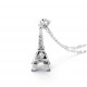 großer Eiffelturm Strass Anhänger (ca. 4,6cm x 1,3cm) + Kette (ca. 45cm + 6cm)  Frankreich eifelturm